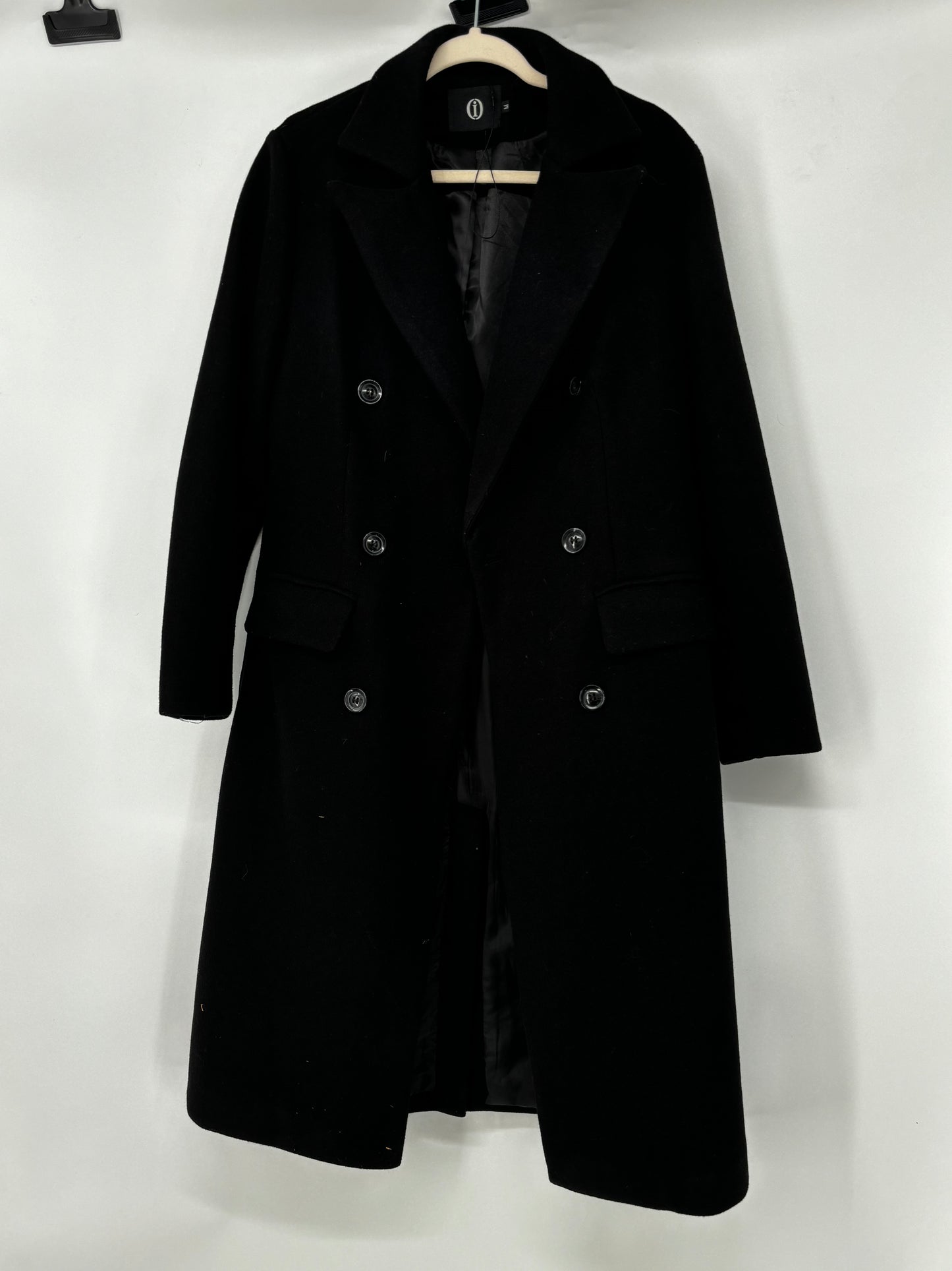 Women's Black Wool Coat – Size M