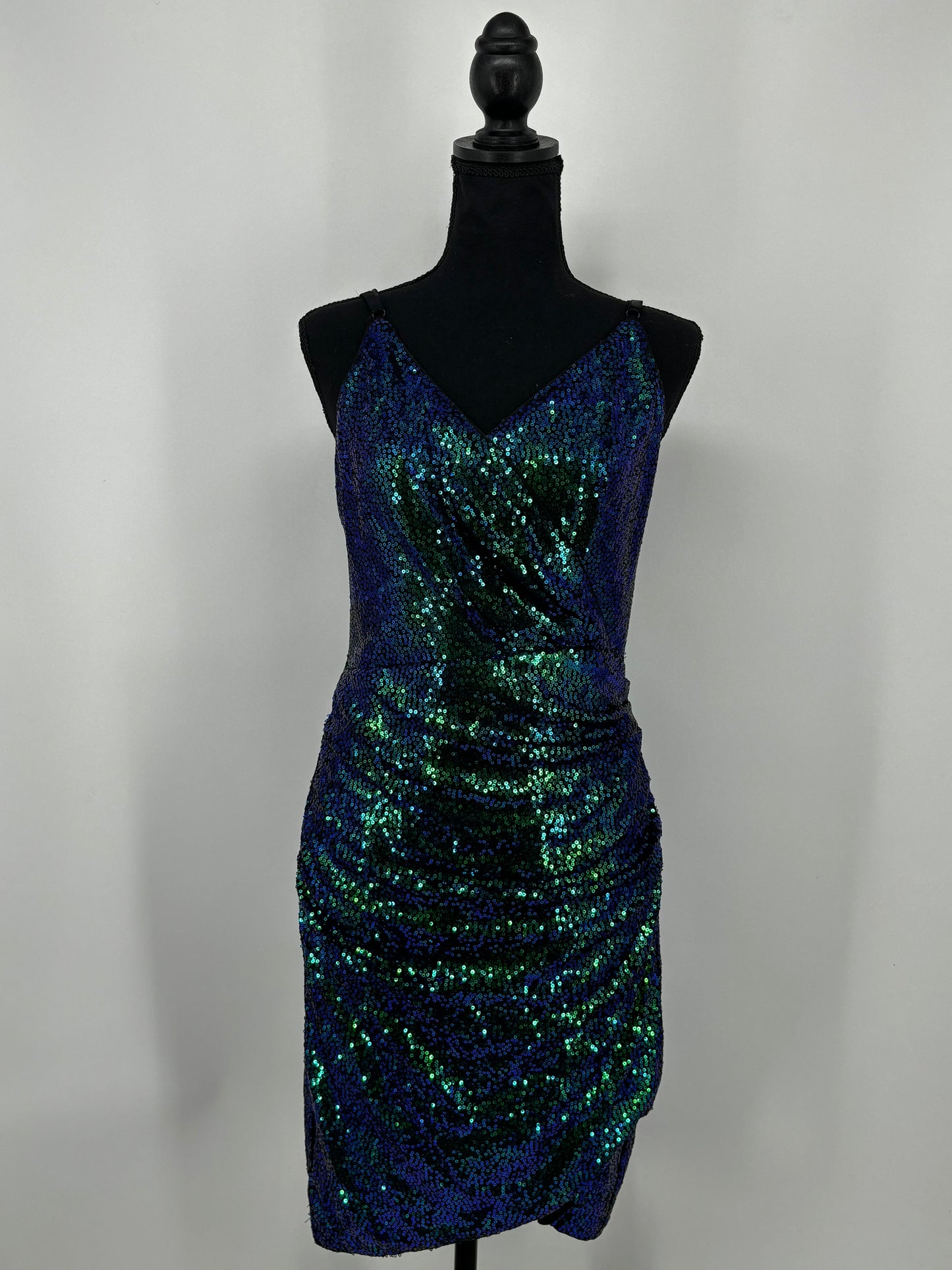 Women's Teal Fitted Sequin Dress – Size M