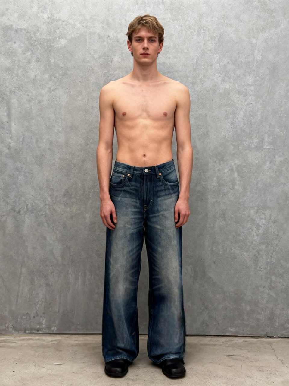 H&M Men’s Blue Straight-Leg Loose Fit Jeans – Size 31/32