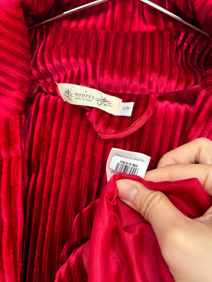 Men’s Red Ribbed Blazer – Size S