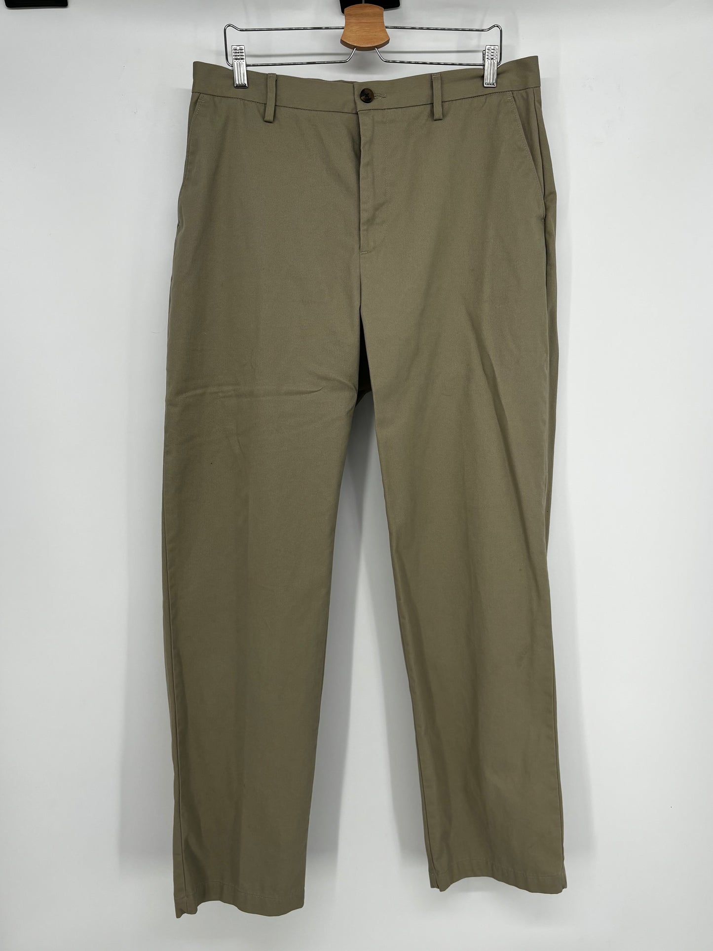 Men’s Green Straight-Leg Casual Pants – 35W x 34L