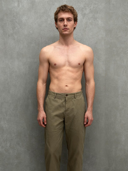 Men’s Green Straight-Leg Casual Pants – 35W x 34L