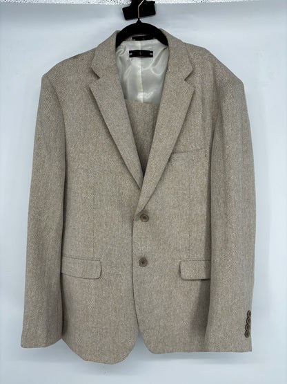Men’s Light Brown Suit Set with Blazer & Pants – Size L