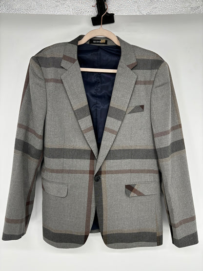 Men’s Gray Plaid Blazer – Size S