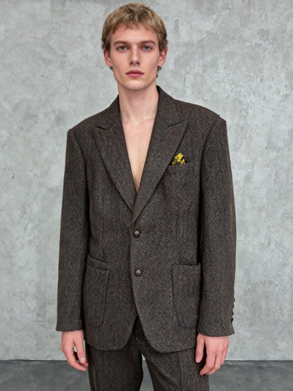 Men’s Dark Brown Blazer – Size L