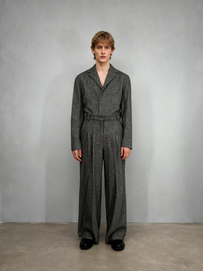 Men’s Gray Loose Fit Dress Pants – No Size Indicated