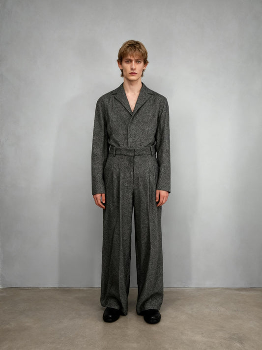 Men’s Gray Loose Fit Dress Pants – No Size Indicated