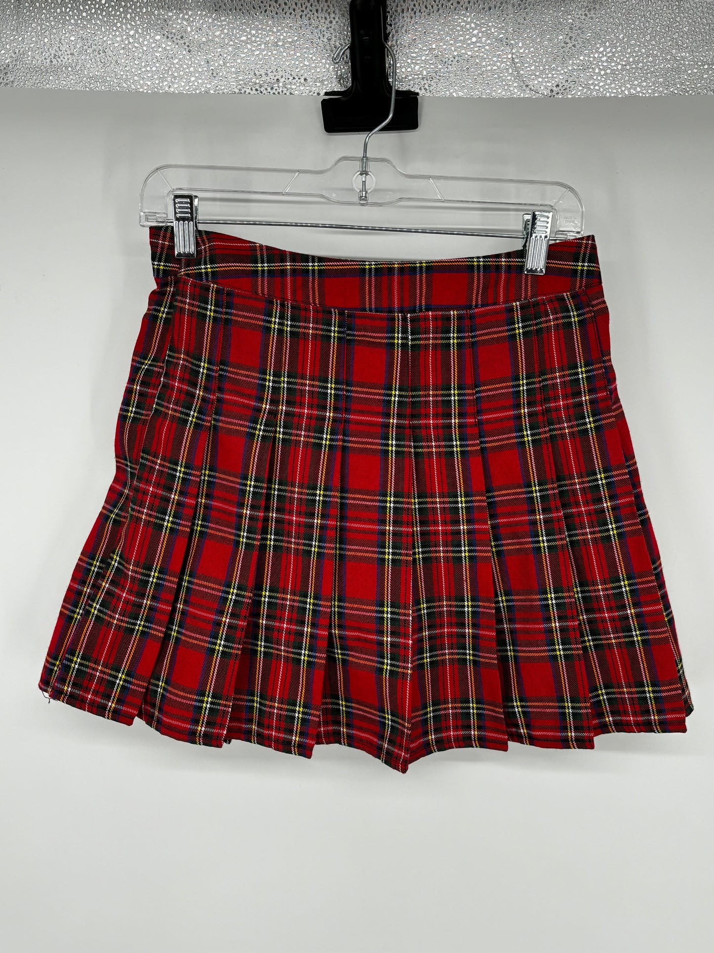 Women’s Red Plaid Mini Skirt – Size M