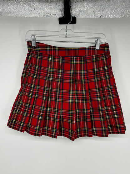 Women’s Red Plaid Mini Skirt – Size M