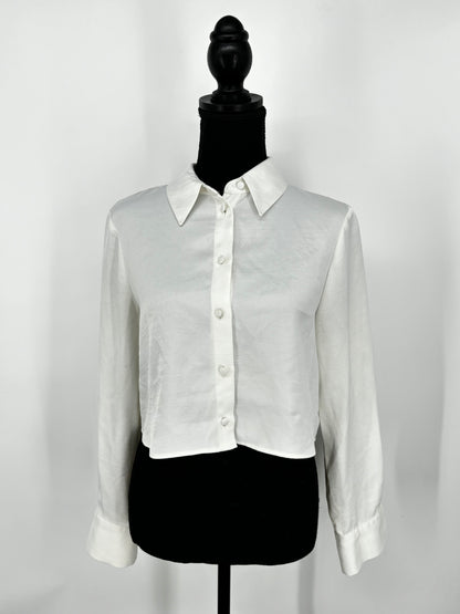 Women’s White Cropped Shirt – Size S