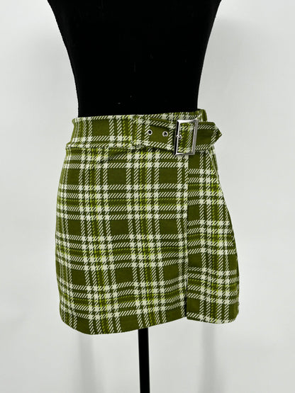 Women’s Green Plaid Mini Skirt – Estimated Size S/M