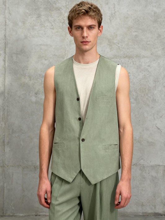 Men’s Green Sleeveless Vest – Estimated Size S–M