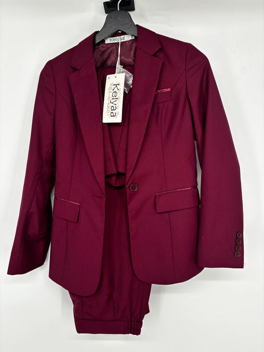 Women’s Burgundy Suit Set – XS (Blazer + Pants)