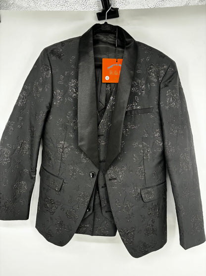 Men’s Black Embroidered Pattern Blazer – Size M