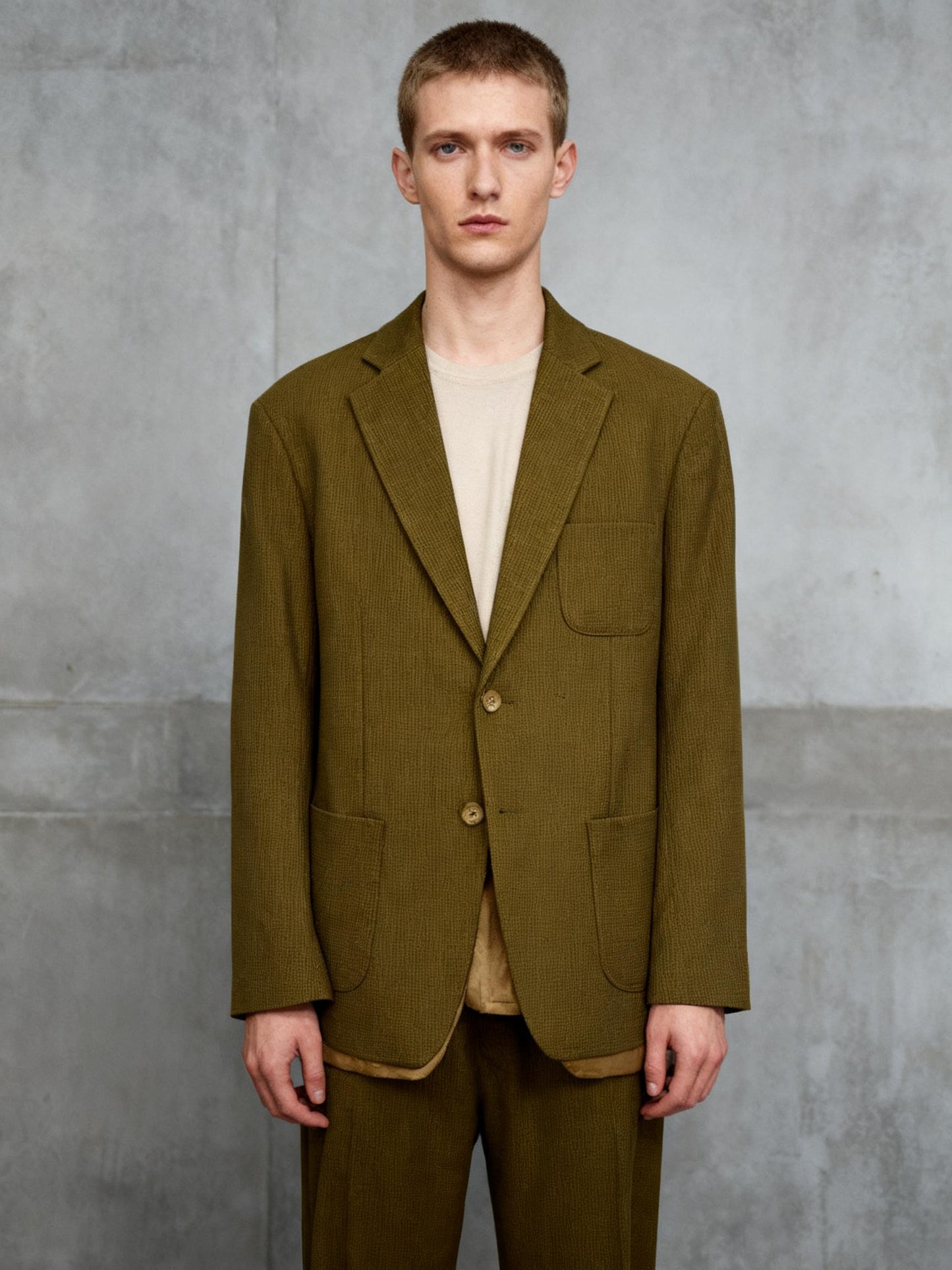 Men’s Olive Green Blazer – Size M