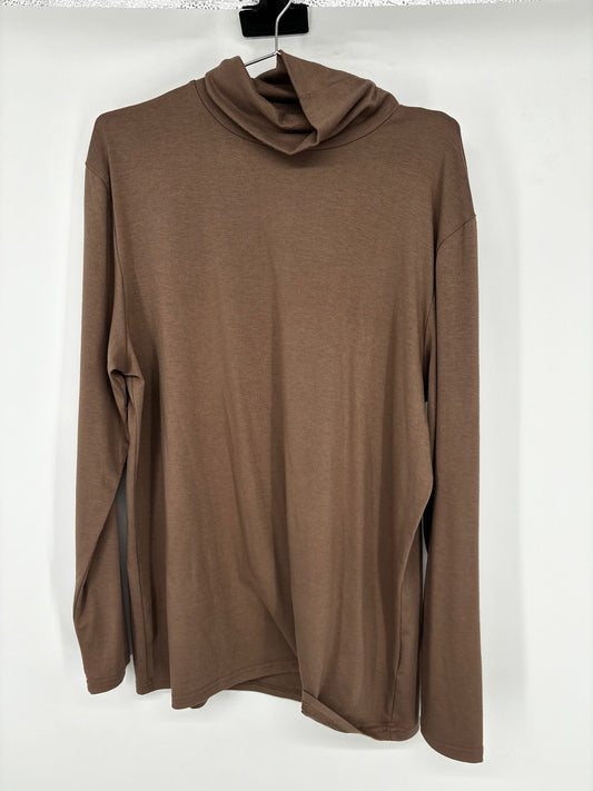 Men’s Brown Long Sleeve Turtleneck Tee – Size L·