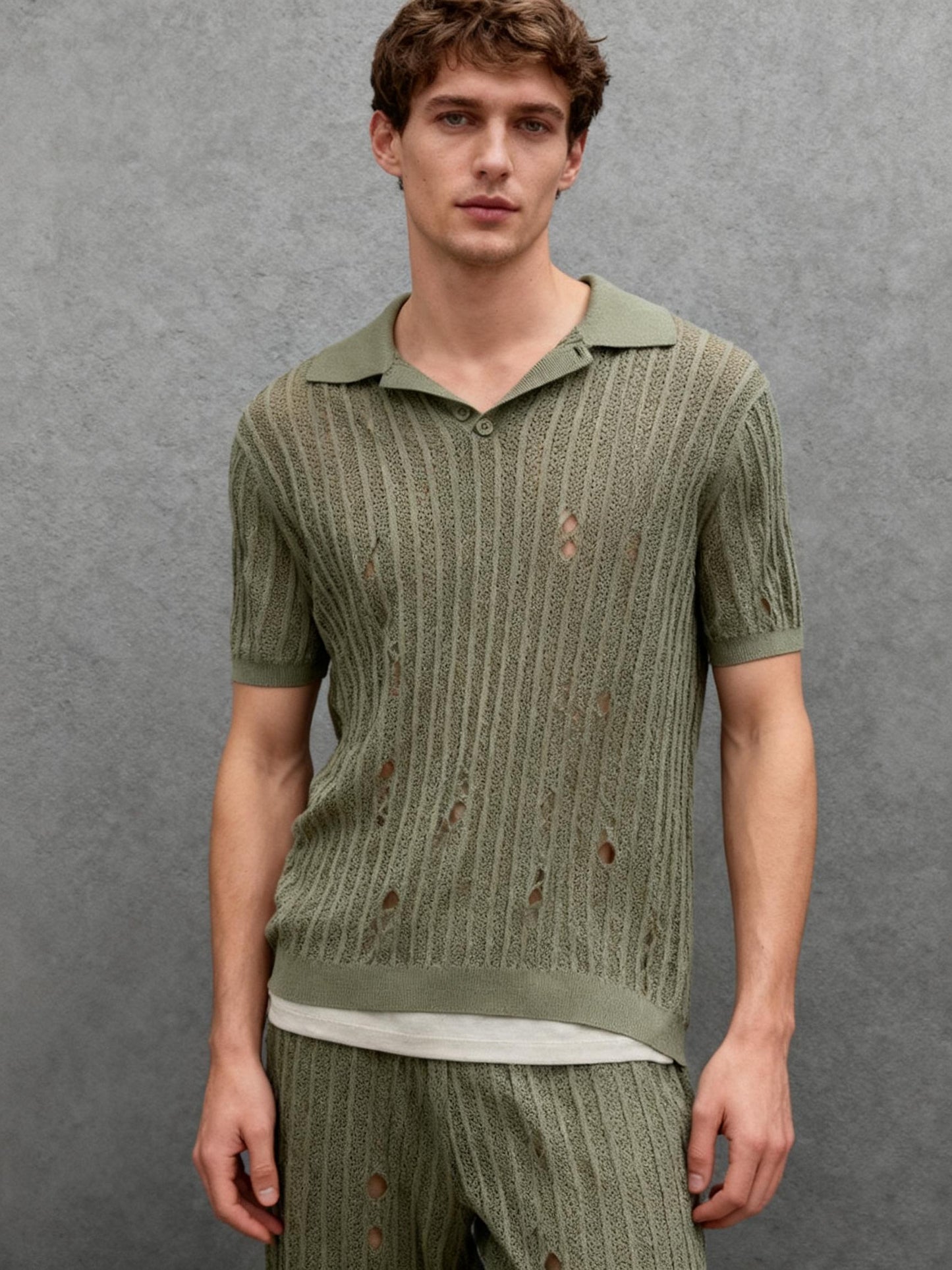 ZARA Men’s Green Mesh Tee – Size L