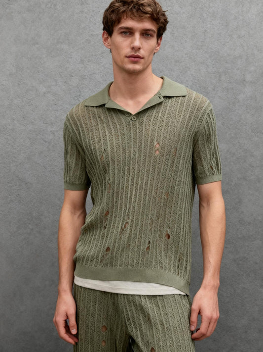ZARA Men’s Green Mesh Tee – Size L