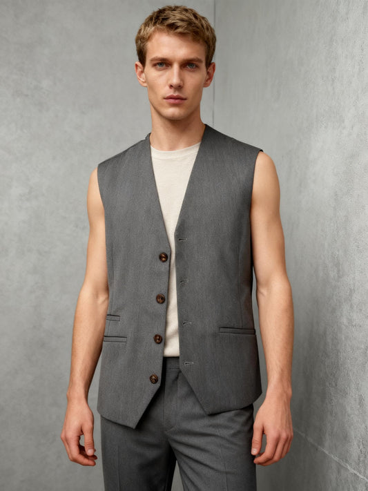 Men’s Dark Gray Suit Vest – Size L