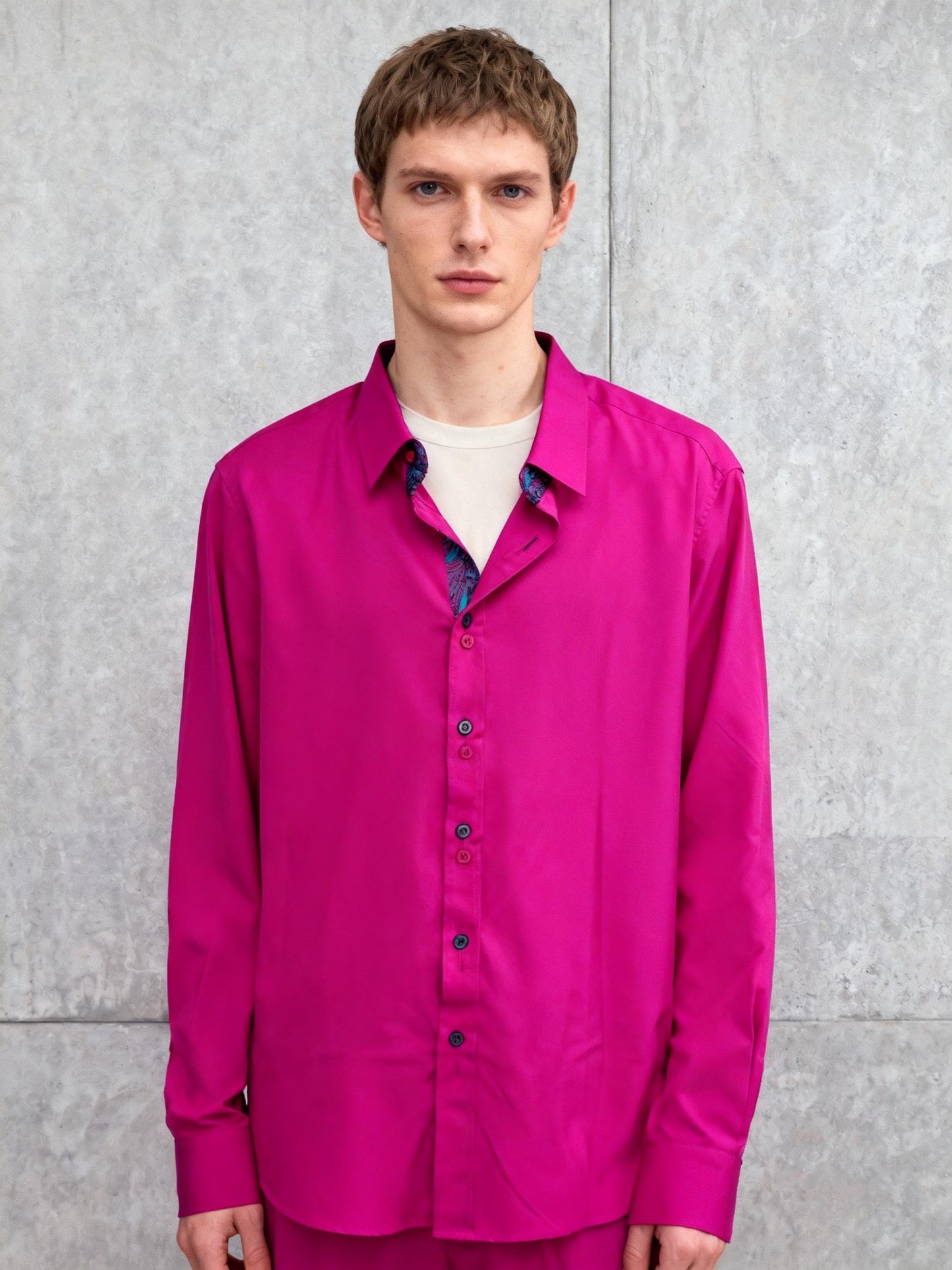 Men’s Pink Button-Up Shirt – Size L