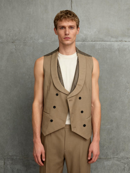 Men’s Brown Suit Vest – Size M