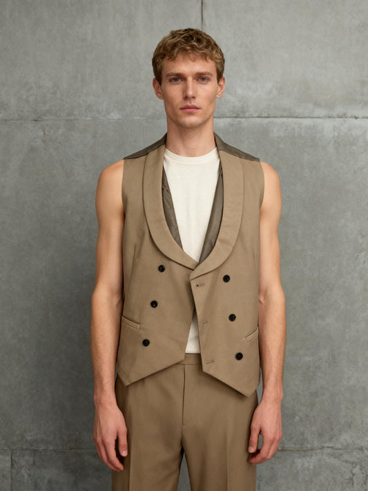 Men’s Brown Suit Vest – Size M