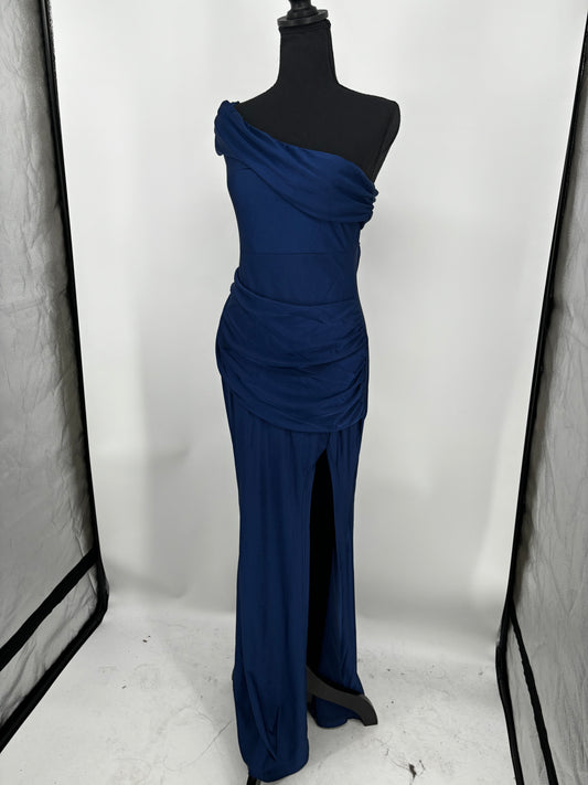 Women’s Blue Off-Shoulder Strapless Maxi Dress – Estimated Size M