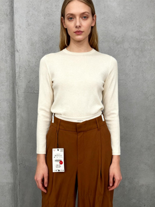 ZARA Women’s Brown Wide-Leg Pants – Size XS