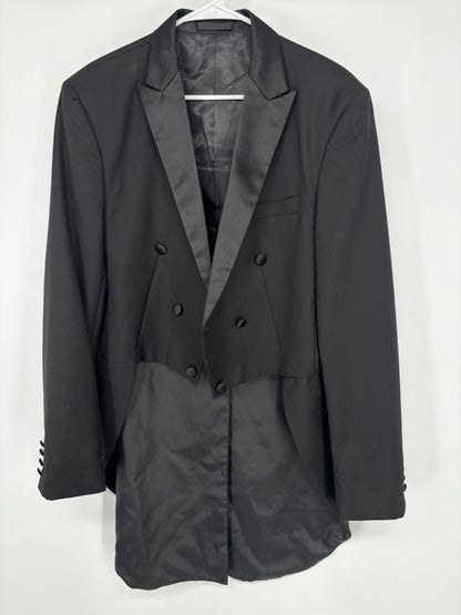 Men’s Black Mid-Length Blazer – Estimated Size L