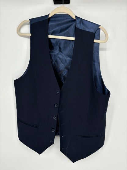 Men’s Navy Blue Suit Vest – Size 40R / W34