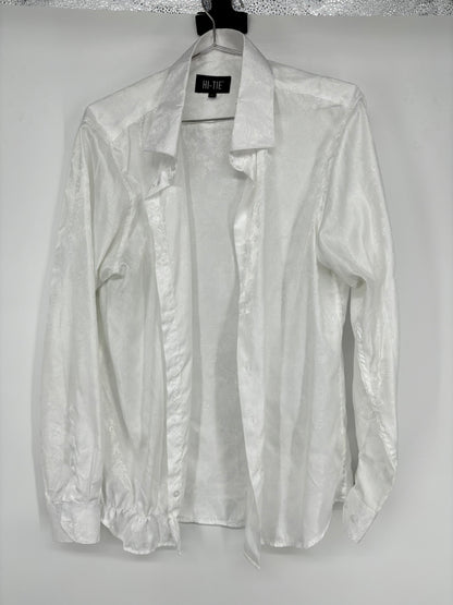 Men’s White Embroidered Shirt – Size M