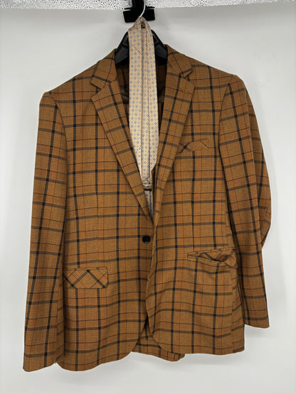 Men’s Brown Plaid Blazer – Size 40
