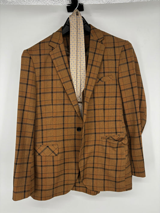 Men’s Brown Plaid Blazer – Size 40