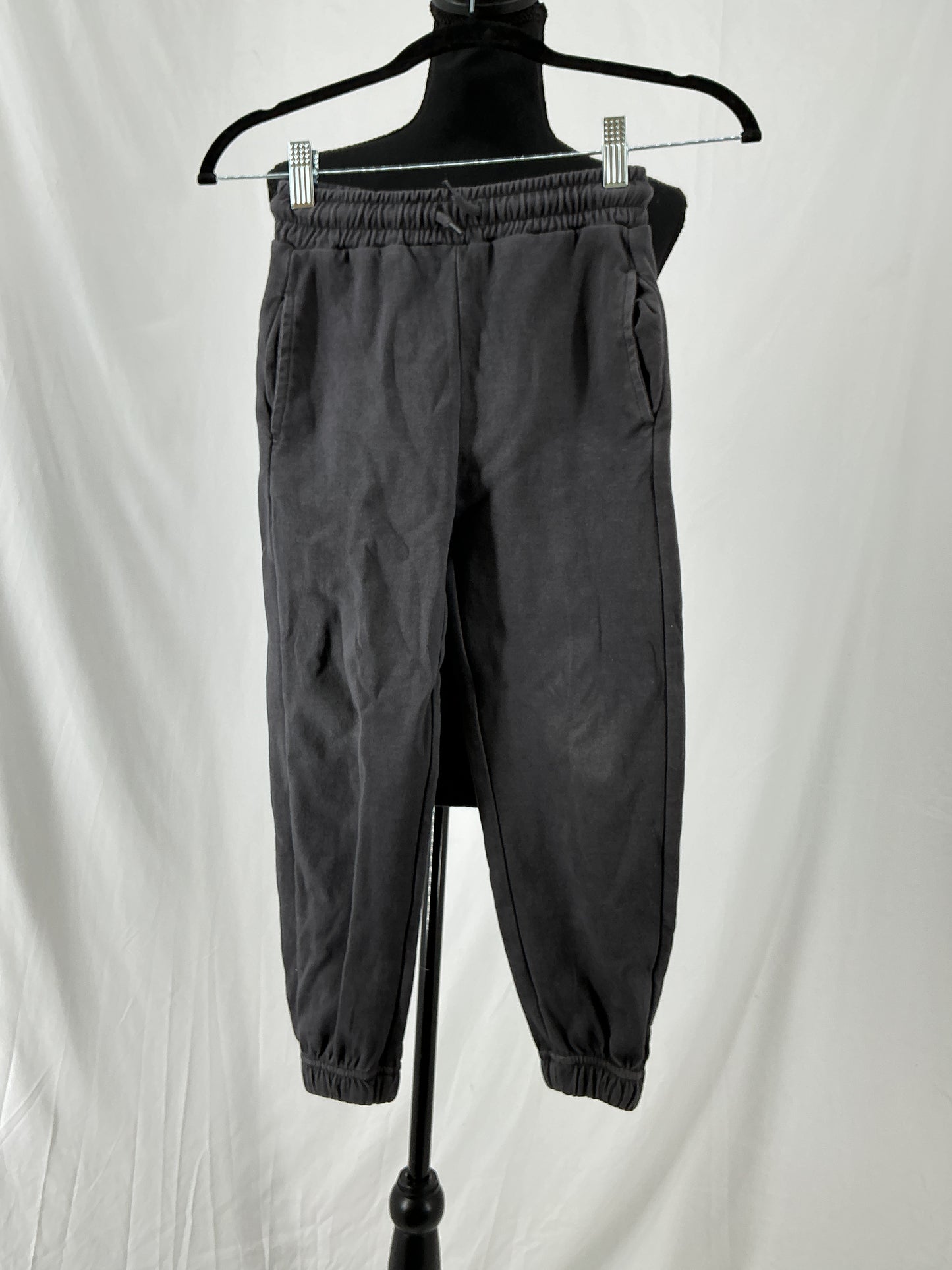Black Cotton Blend Drawstring Joggers with Side Pockets Size 122cm