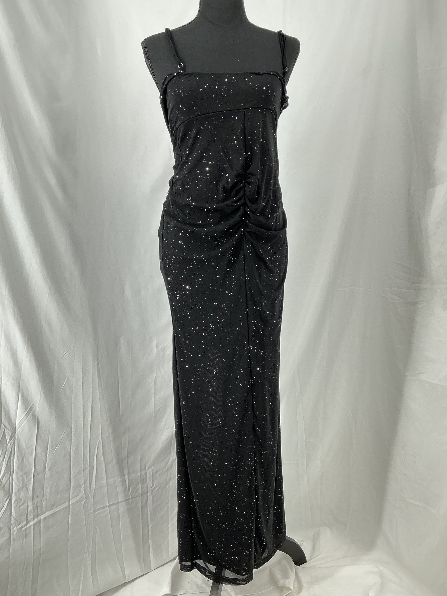 Black Long Dress With Glittery Pattern Size S