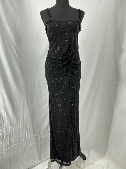 Black Long Dress With Glittery Pattern Size S