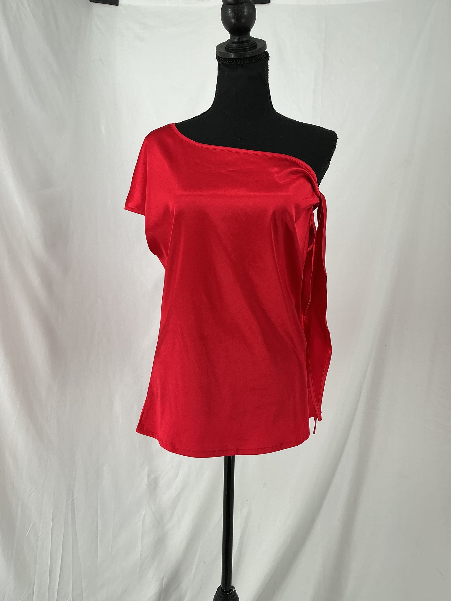 Red One Shoulder Top Size S
