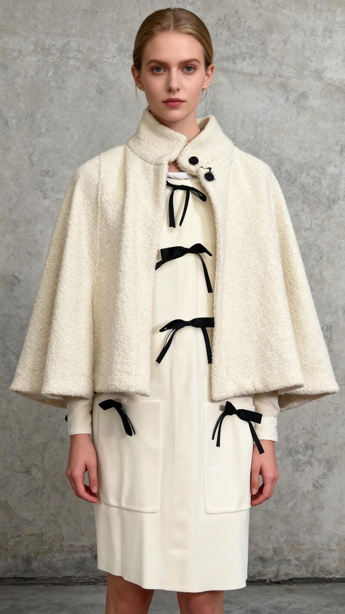 Belle Dame Women’s Buckle Hooded Poncho Shawl Sleeveless Winter Poncho Cape Coat with Leather Buckle Closure and Hoodie Size S