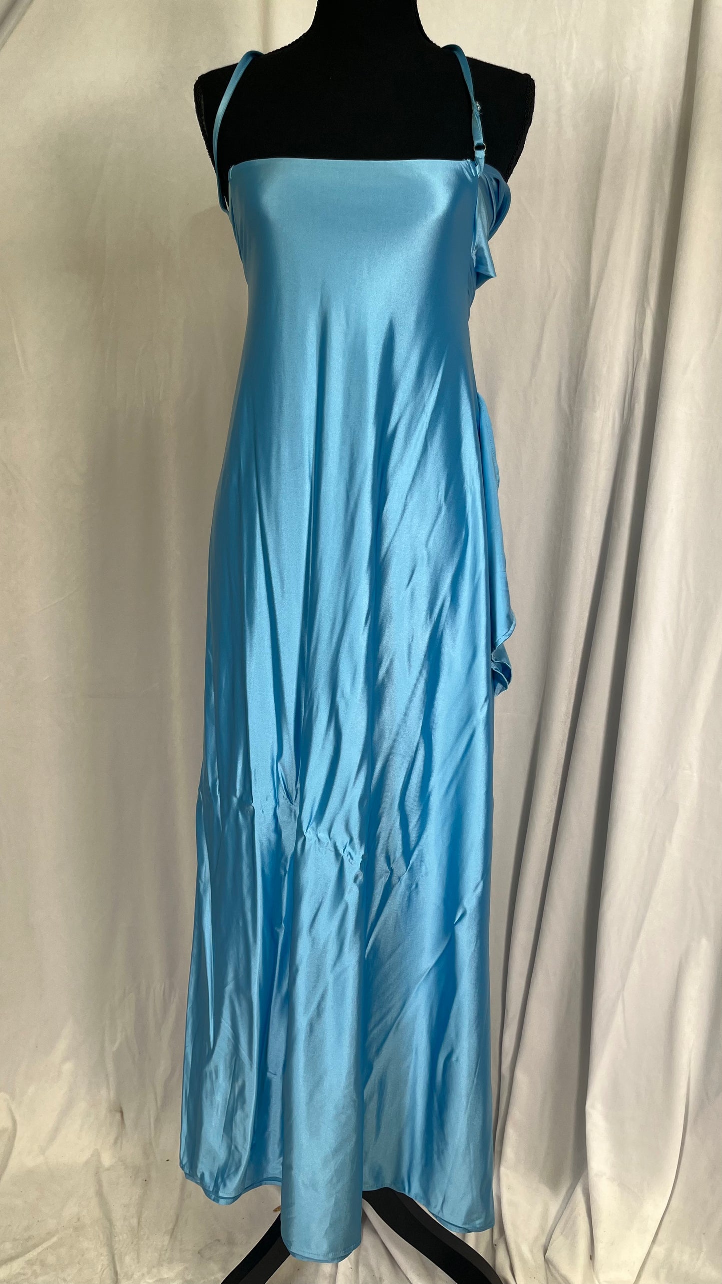 Yazinie Women's Satin Tube Sexy Backless Formal Wedding Guest Evening Party Maxi Dresses Gala DressSize S