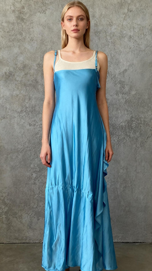 Yazinie Women's Satin Tube Sexy Backless Formal Wedding Guest Evening Party Maxi Dresses Gala DressSize S