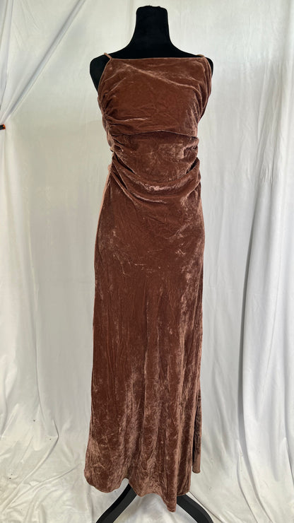 Taylor Womens Velvet Spaghetti Strap Slip Midi DressCasual Dress  Size S