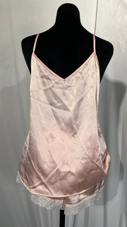 Sexy Women's Pajama Set Spaghetti Strap Top with Pants Nightgown Lingerie Lace Trimmed Short Sleeve Sleepwear Negligee Satin Night Dresses Sleep Dress size S