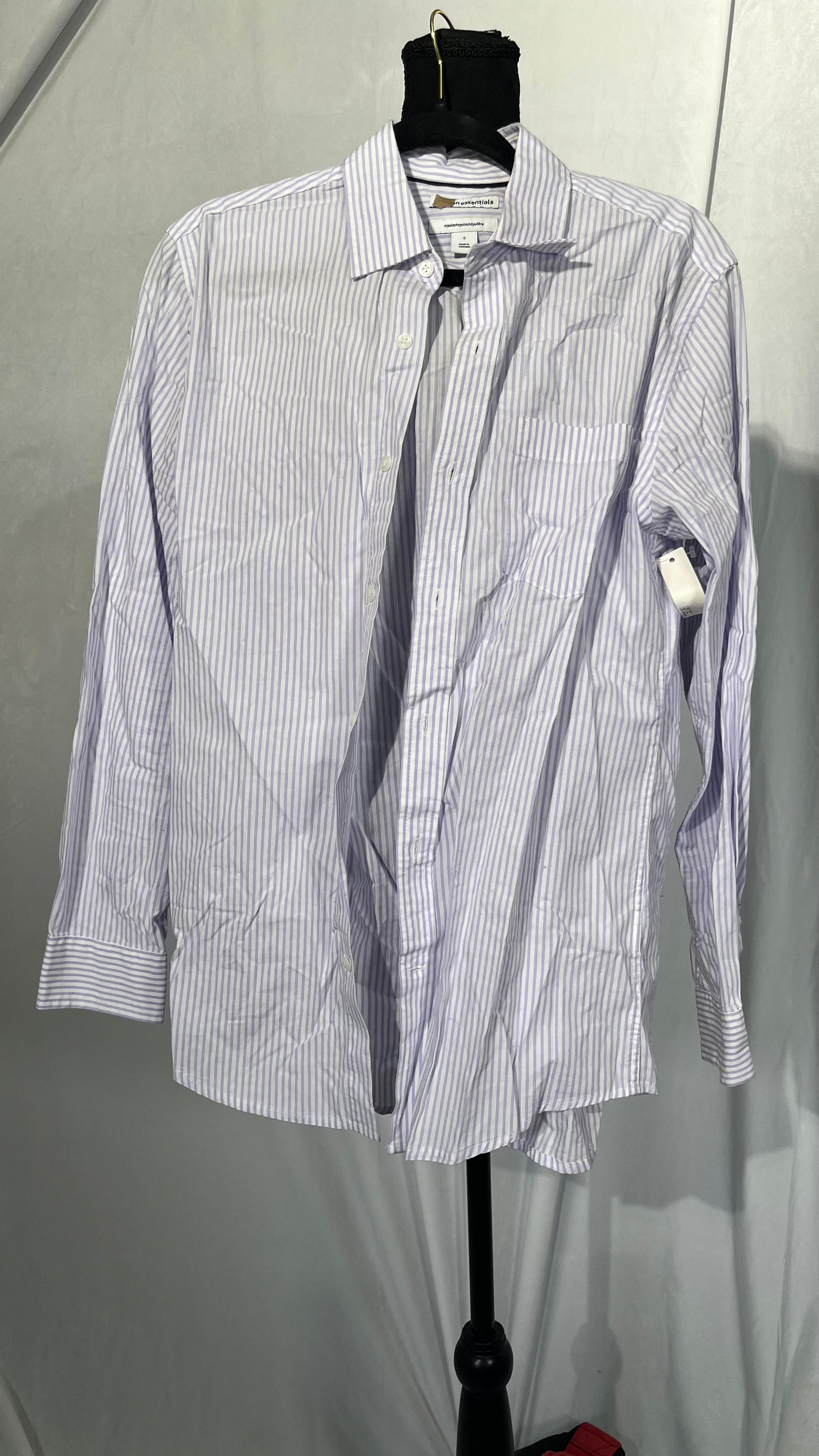 Biagio Men's 100% Cotton Solid Silver Grey Color Dress Shirt w Convertible Cuffs  Size S