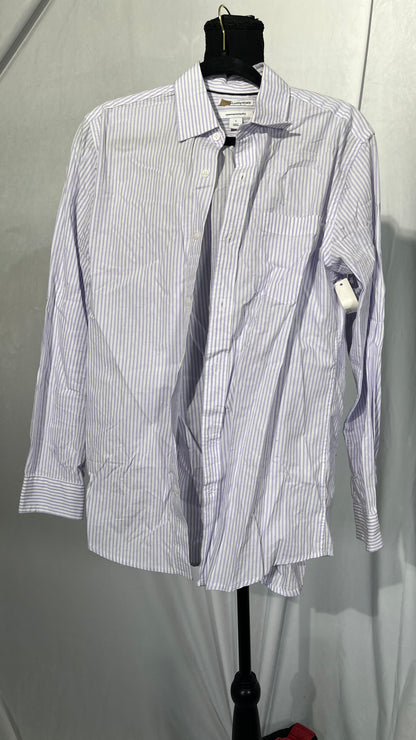 Biagio Men's 100% Cotton Solid Silver Grey Color Dress Shirt w Convertible Cuffs  Size S