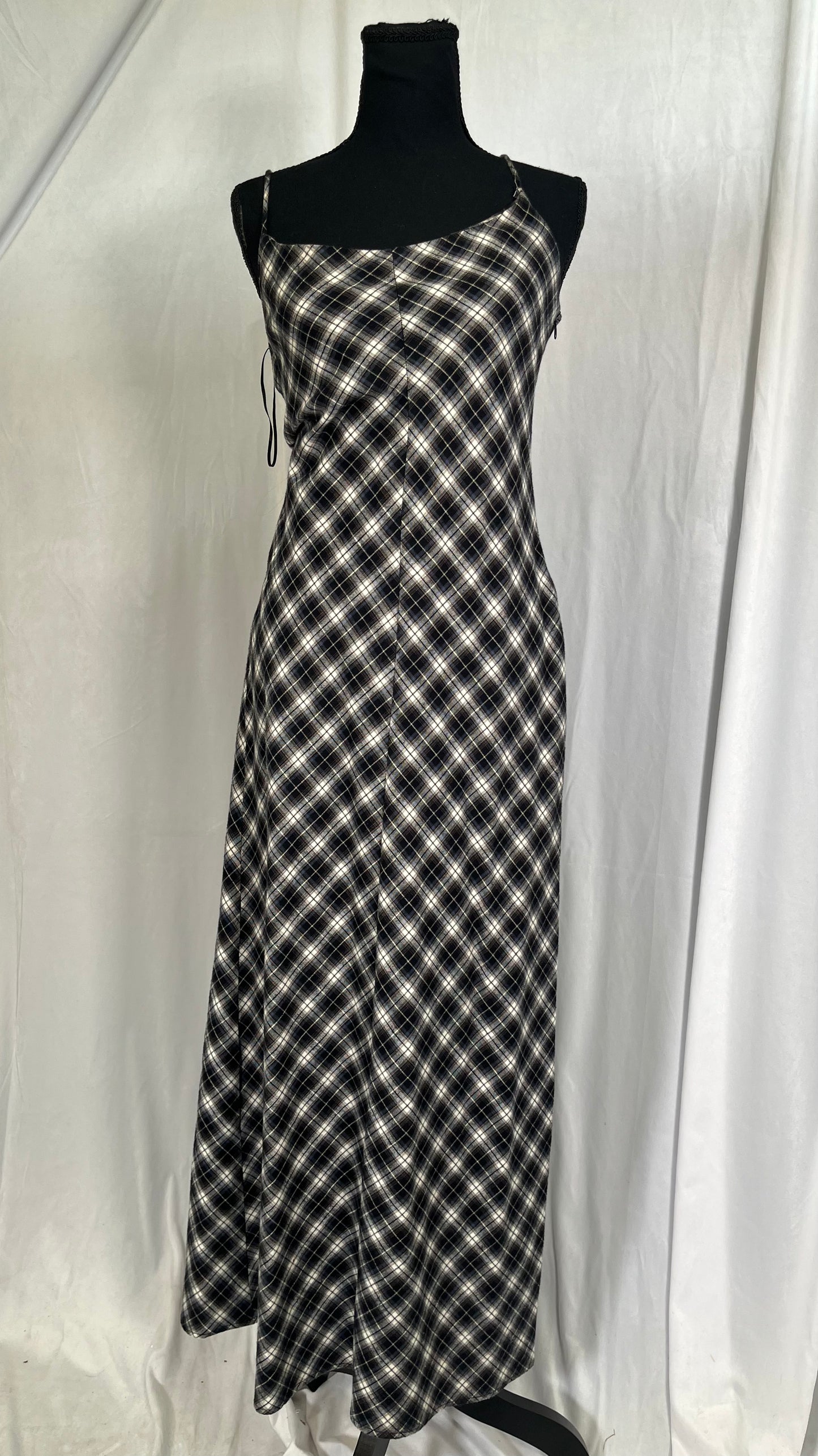 Sleeveless Reversible Quality Checkered Women's Pencil Short DressSize XS