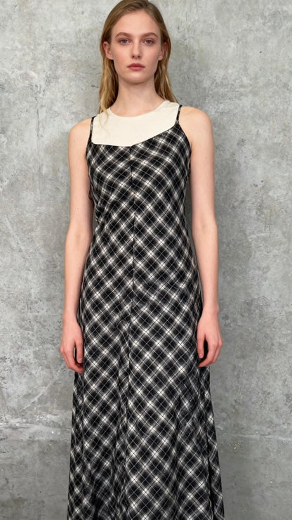 Sleeveless Reversible Quality Checkered Women's Pencil Short DressSize XS