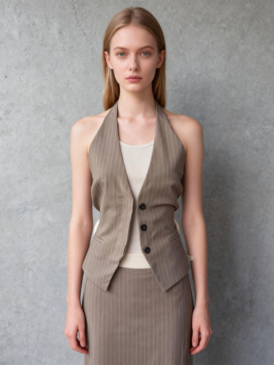 Women's vest brown size L