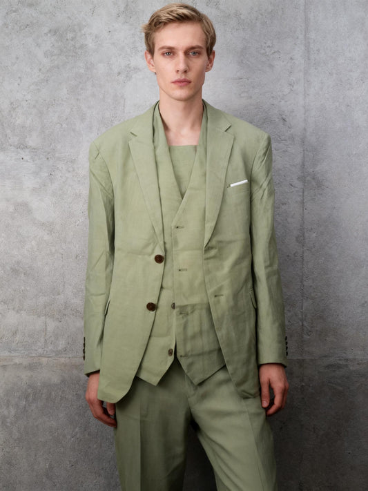 Classic Men's Suits Regular Fit 3 Piece Tuxedos Tweed Herringbone Blazer Vest Pants for Wedding Grooms Size S