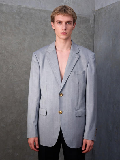 Men's grey suit trousers size L