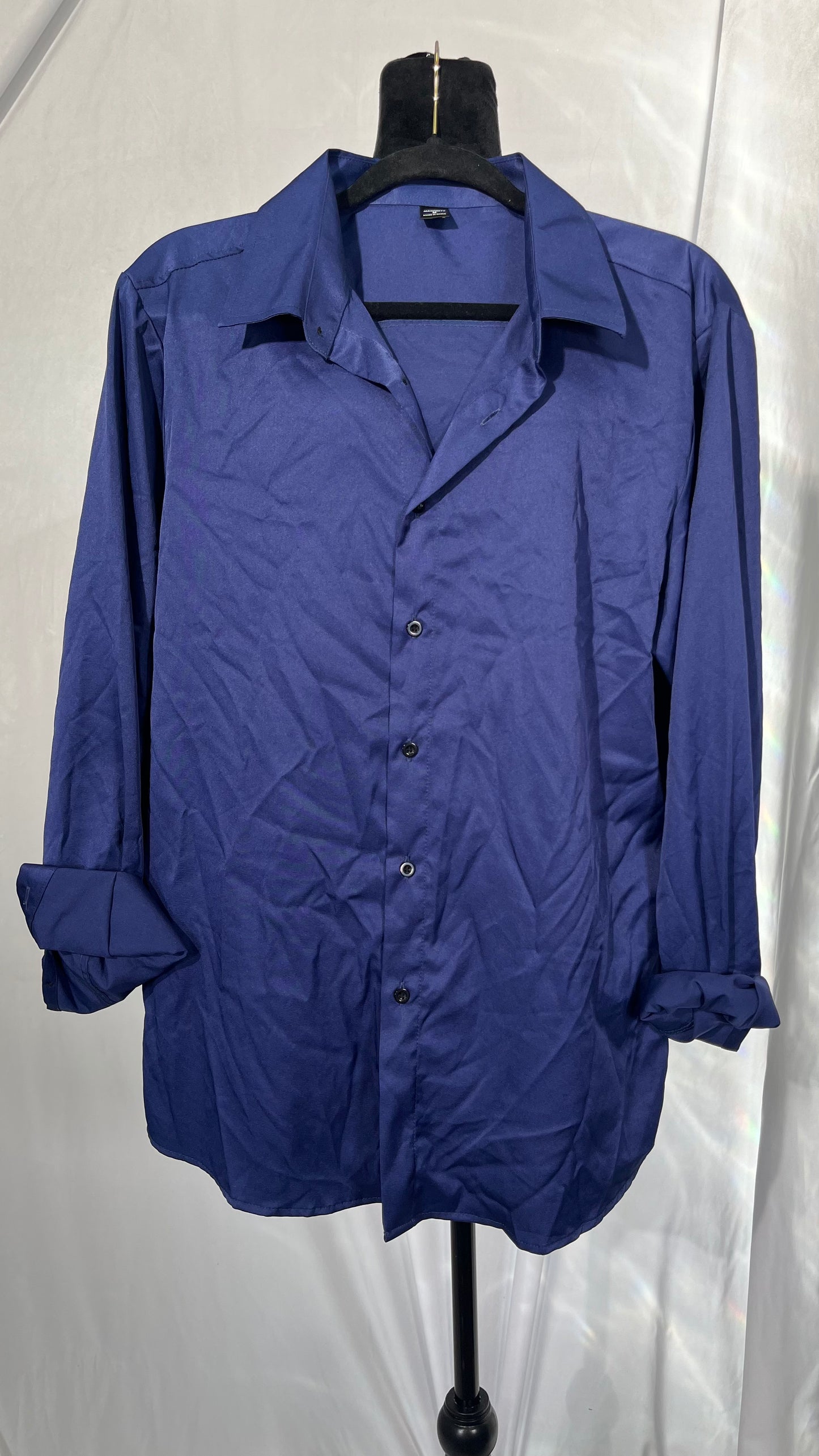 MIOUBEILA Men's Regular-Fit Satin Dress Shirt size M